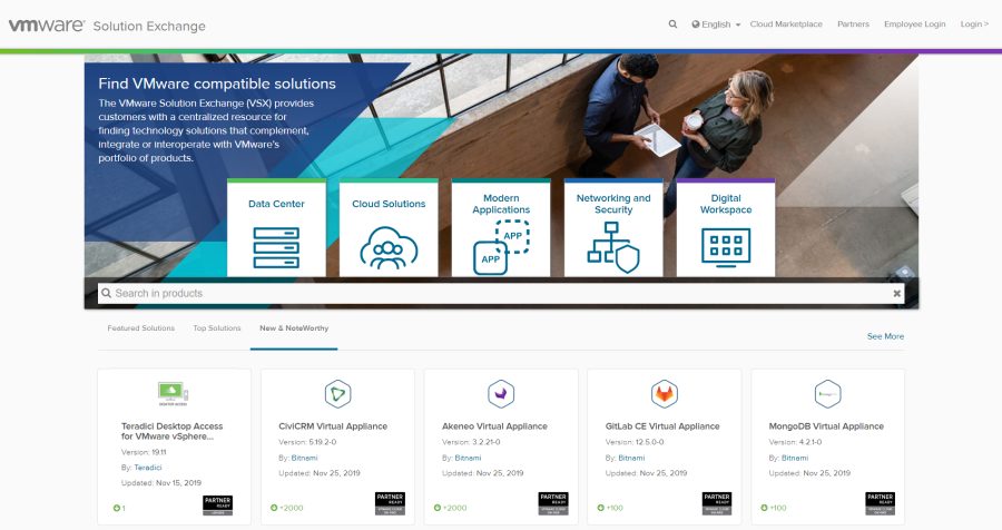 VMWare Solution Exchange screenshot
